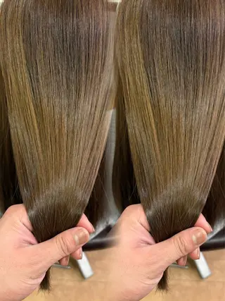 セミロング カラー 髪質改善TR特化 副店長 坂田一樹】のヘアスタイル