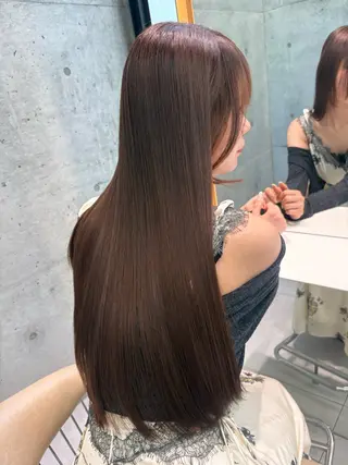 ロング 福岡縮毛矯正✨️ ストレート 向井和輝のヘアスタイル