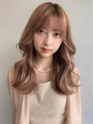 ミディアム カラー 透明感カラー✂︎ /縮毛矯正/YUKAのヘアスタイル