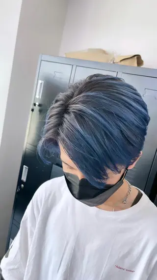 ショート カラー パーマ ヘアアレンジ メンズ キッズ ネイル マツエク・マツパ アイブロウ エビスザキレン/メン ズ/心斎橋🌳のヘアスタイル