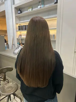 ロング カラー 髪質改善×ハイトーン レイヤー天神美容室のヘアスタイル