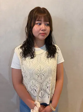 セミロング レイヤーカット/ パーマ/MIFAのヘアスタイル