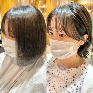 ミディアム レイヤーカット 小山 悠のヘアスタイル