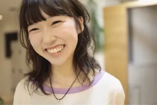 ミディアム パーマ 長谷川 絵美のヘアスタイル