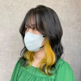 セミロング カラー パーマ ヘアアレンジ 🤍透明感カラー🤍 Ryujiのヘアスタイル