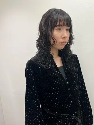 ミディアム パーマ 松村 澪里のヘアスタイル