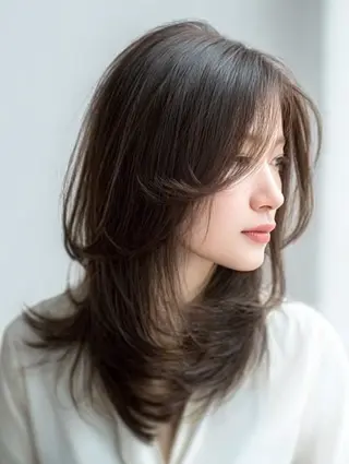 セミロング カラー 韓国×艶ハイトーンが かわいい✨️リオ🍒のヘアスタイル