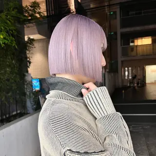ショート カラー ムラ修正💎 艶髪ハイトーン💎のヘアスタイル