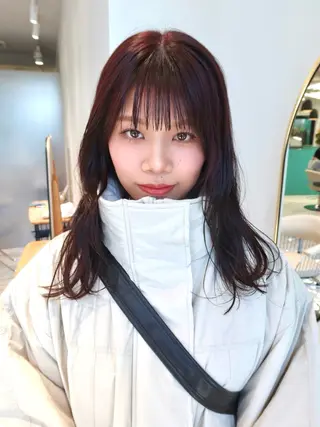 セミロング カラー 顔周りカット/透明感 カラー✂️MEIのヘアスタイル
