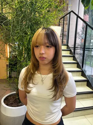 ロング waka❤️✨ 似合わせ透明感カラーのヘアスタイル