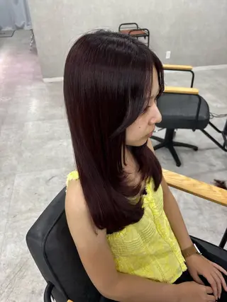 ロング カラー 縮毛矯正×透明感 カラー hinataのヘアスタイル