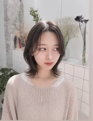 ミディアム カラー ゆうひ🎀艶カラー/ ヘアメ/チョコカラーのヘアスタイル