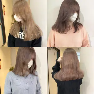 カラー mizuki/ピンク ベージュ.レイヤーのヘアスタイル