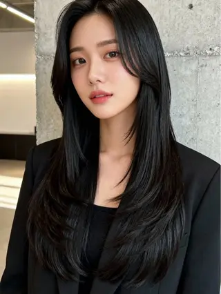 ロング 韓国レイヤーカット 🫧大阪梅田レイヤーのヘアスタイル