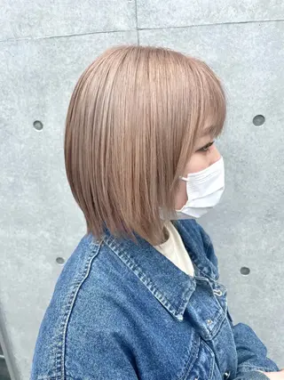 ショート カラー インナーカラー 推し ブリーチ 髪質改善のヘアスタイル