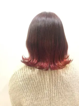 ミディアム カラー ヘアアレンジ 韓国レイヤー/顔周り 美髪矯正 KAITOのヘアスタイル