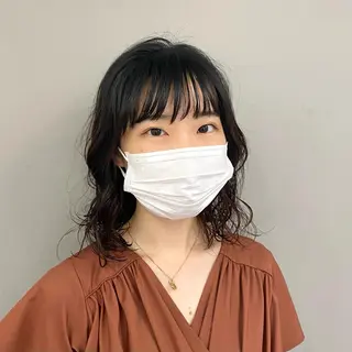 ミディアム パーマ ショート& パーマ　坂本のヘアスタイル