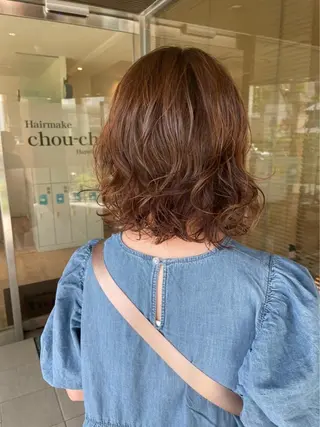 ミディアム カラー パーマ ✨ミニモ指名奈良1位 ✨濱崎のヘアスタイル