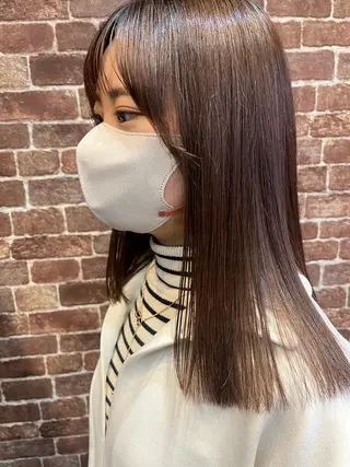 セミロング カラー パーマ ヘアアレンジ メンズ キッズ ネイル マツエク・マツパ アイブロウ 久木原 ゆりのヘアスタイル