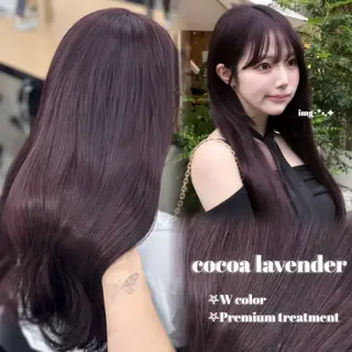 ミディアム カラー ヘアアレンジ 🤍淡色ピンク&ラベ ンダーYUKI🤍のヘアスタイル