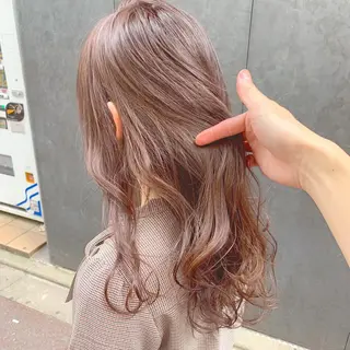 セミロング 透明感♡グレージュ ♡ミルクティー♡のヘアスタイル