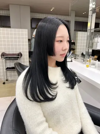 ロング カラー パーマ ヘアアレンジ メンズ 上品＆韓国風 🥀海心🥀のヘアスタイル