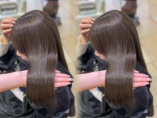 セミロング カラー レイヤー🪽赤み 消し🎀新宿MOMOのヘアスタイル