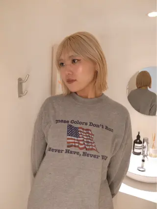 カラー かがやしづ ⭐️ベージュのヘアスタイル