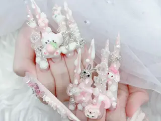 ネイル MochiMochi 🎀新宿／長さ出しのネイルデザイン