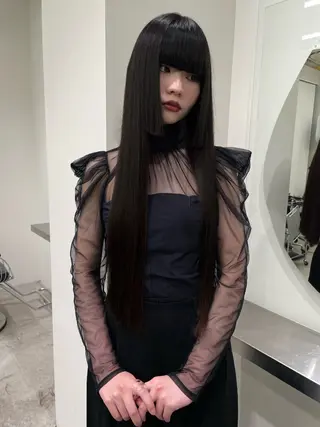 ロング カラー HARUKA/原宿 縮毛矯正/姫カットのヘアスタイル