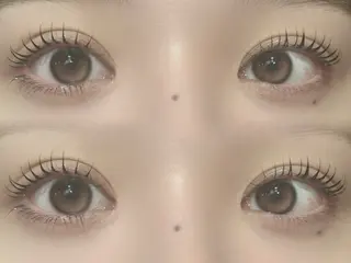 マツエク・マツパ 韓国風艶髪カラー× 束感まつ毛🎀美雨のマツエク・マツパデザイン
