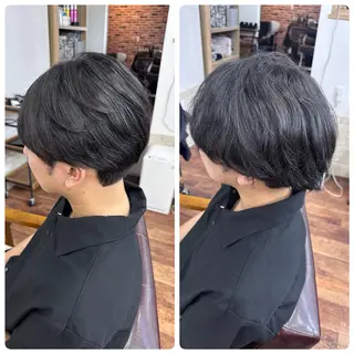 メンズ シャドウパーマ 曲がる縮毛矯正のヘアスタイル
