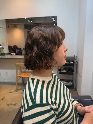 ミディアム 🌿朝5分でお洒落 パーマスタイル🌿のヘアスタイル