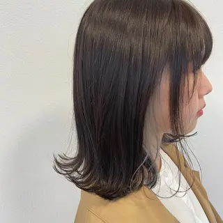 ミディアム カラー 透け感カラー/ momo🦕のヘアスタイル