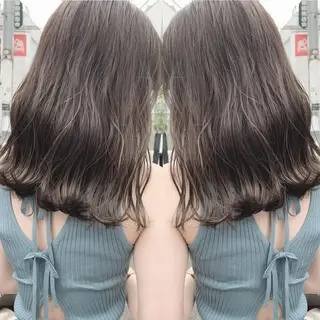 ロング カラー マツエク・マツパ ハイトーンボブ 前田 表参道　グレージュのヘアスタイル