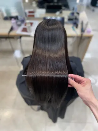 ロング シャドウパーマ／骨格 矯正カット　トモキのヘアスタイル