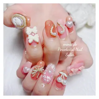 ミディアム ネイル 🐾enen style 🐾のネイルデザイン
