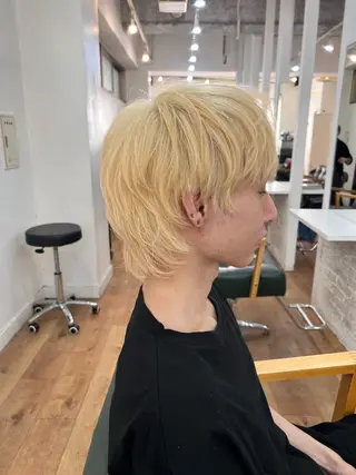 ショート カラー メンズ 難波ブリーチカラー ⭐︎瀬尾拓充のヘアスタイル