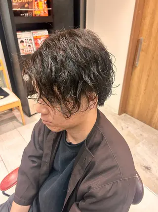 ミディアム パーマ メンズ ri kuのヘアスタイル