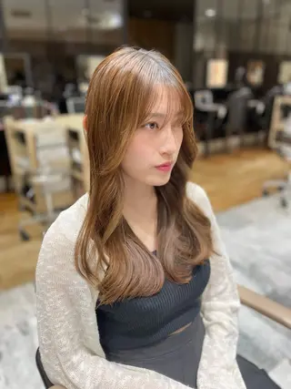 セミロング 前髪顔まわりカット 🌈中村海聖のヘアスタイル
