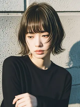 ミディアム ウルフカット 811 大阪梅田 ウルフのヘアスタイル