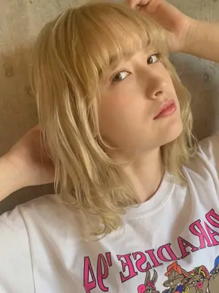 ミディアム カラー パーマ ヘアアレンジ メンズ キッズ ネイル マツエク・マツパ 🌈髪質改善🉐割✨ 🌻“ever”🌻のヘアスタイル