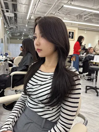 ロング カラー ヘアアレンジ 髪質改善×レイヤー 🫧松野力也のヘアスタイル