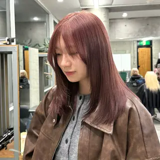 ミディアム カラー Runa/大人 かわいいハイトーンのヘアスタイル