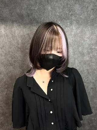 ミディアム ナリキ/ダブルカラー /ダブルカラーモデルのヘアスタイル