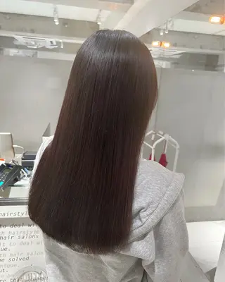 ロング カラー パーマ 艶くすみカラー /縮毛/川添桃花のヘアスタイル