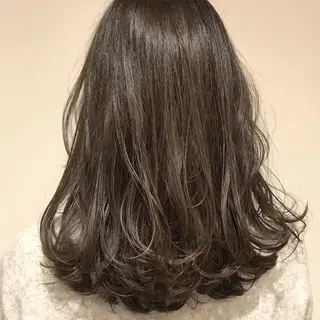 セミロング カラー 髪質改善カラー韓国風 レイヤーtudaのヘアスタイル