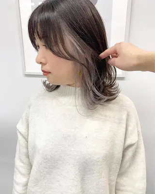 ミディアム カラー 樫原裕二/似合わせ カット/透明感カラーのヘアスタイル