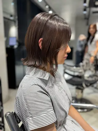 ミディアム カラー パーマ 透明感カラー✂︎ /縮毛矯正/YUKAのヘアスタイル