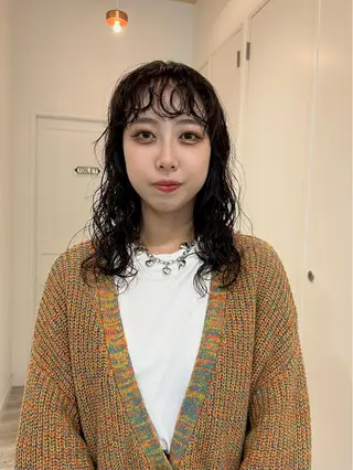 セミロング パーマ ショート& パーマ　坂本のヘアスタイル